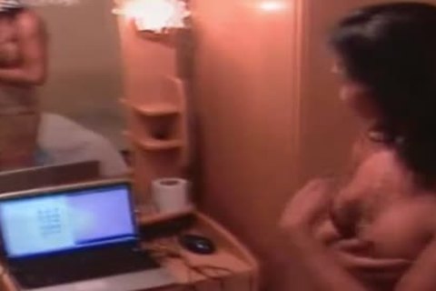 Ladyboy undresses Down And Jerks Off while Giving oral stimulation