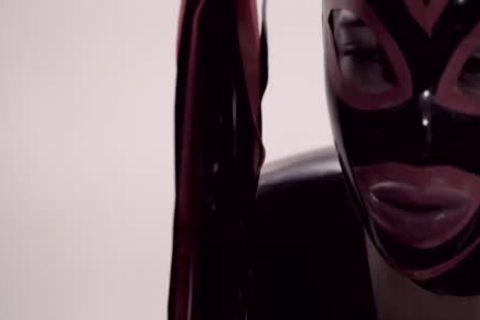 ebon lady-man In Latex