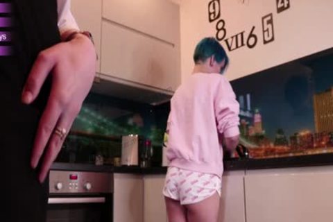 sexual Trans bonks taut bawdy cleft In Kitchen