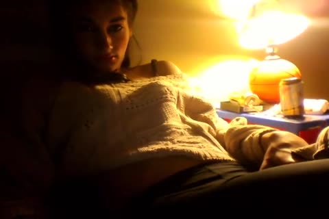 juicy shemale Strokes And Cums In Her sofa