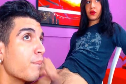 boy Slurps lady-man biggest 10-Pounder And Masturbates