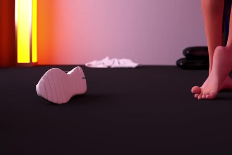 Futanari 3D Animation - big cock Masturbation.