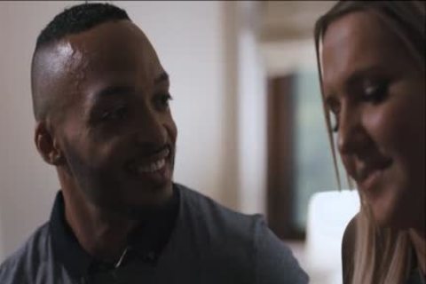 blonde sheboy Kayleigh Coxx Let dark fellow bangs Her booty In Doggystyle