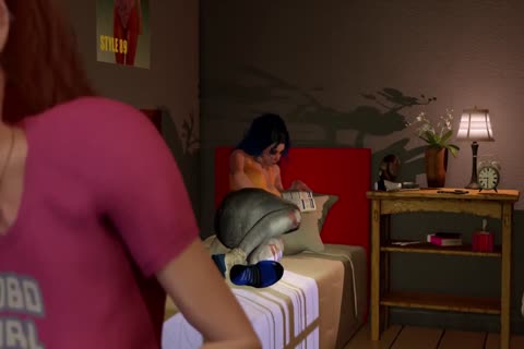 Two gals Turned Into ladyboys - 3D Futanari Animation clip