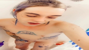 juicy girl in nature's garb Taking A Shower