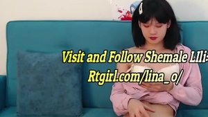 Petite Korean teen ladyboy Wanks Until she Cums On web camera