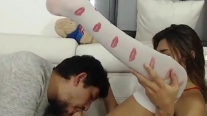 skinny latina shemale And Her Boyfriend Mutual engulf Then bang On web camera
