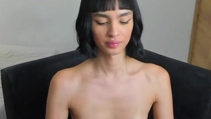 Skinny Transgirl With petite tits And Tattoos Tugs Her schlong