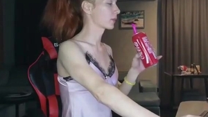 Skinny European t-girl Tugs Her weenie On web camera
