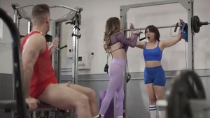 hooker TS Ties Up friend whilst Riding Teachers 10-Pounder