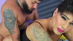 large Bearded Hunk ass bonks dark stockings latina Translady On web camera