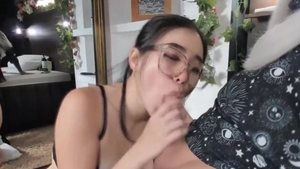 adorable playgirl deep sucking Ts Babecock