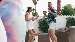 Trans Angels: Aroused Tgirl Flashes Shenis to Roman