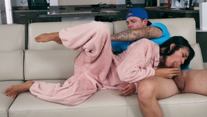Trans Angels: Tall, Muscular Stud Feeds Trans Babe